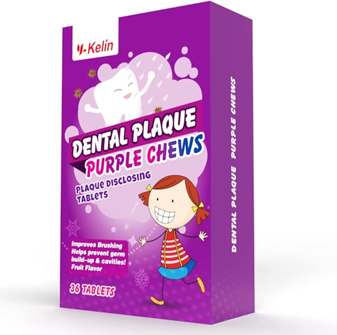 Dental Plaque Disclosing Tablets for Kids & Adults - Showing Plaque by Changing Color - Helps Teach Brushing Habits for Clean Teeth - 36 Count