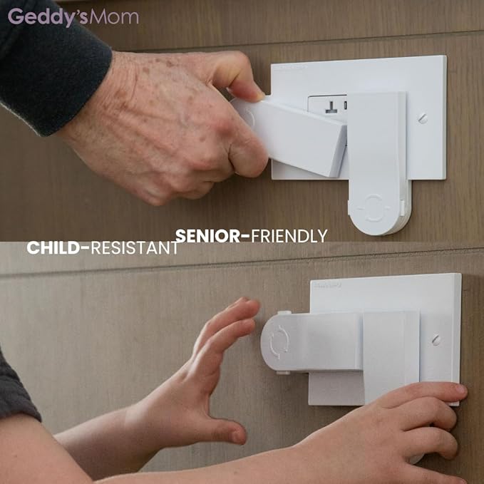 GEDDY'S MOM Shut Your Face | Automatic Closing Child Proof Outlet Covers | Made in The USA Award Winning Plug & Outlet Covers Baby Proofing | Choose 2-Screw (Decora) Outlet Protector