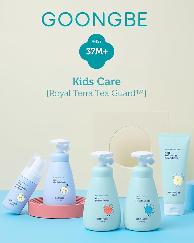 Korean Kids Silicone-Free Silky Shampoo & Conditioner for Weak Frizzy Hair - Glossy Shine & Tangle Prevention - Low pH - Allergen-Free, 10.1oz & 6.76oz