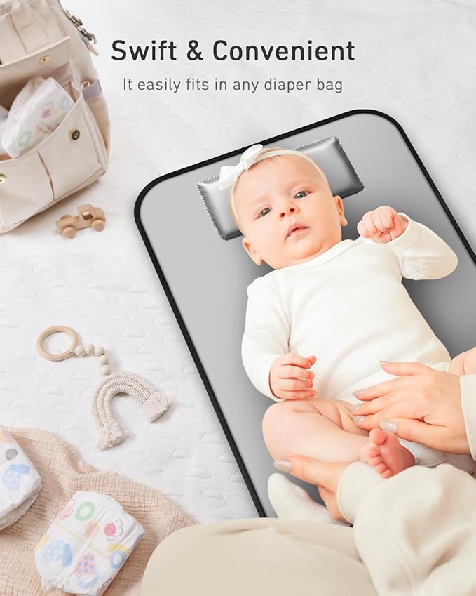 Babebay Portable Diaper Changing Pad, Waterproof Foldable Travel Changing Mat for Baby Boy Girl, Lightweight Travel Changing Station, Boho Geometric Pattern