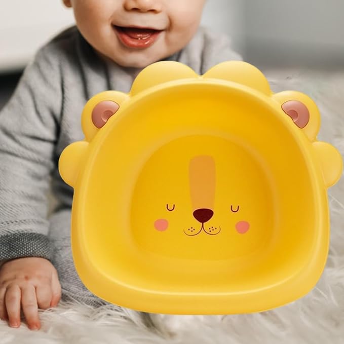 Yajuyi Wash Basin Baby Bath Tub Laundry Tub Comfortable Cartoon Foot Basin Washing up Basin for Traveling Household Children Baby, Yellow