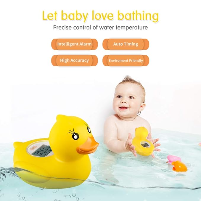 b&h Baby Thermometer, The Infant Baby Bath Floating Toy Safety Temperature Thermometer (Lady Duck)
