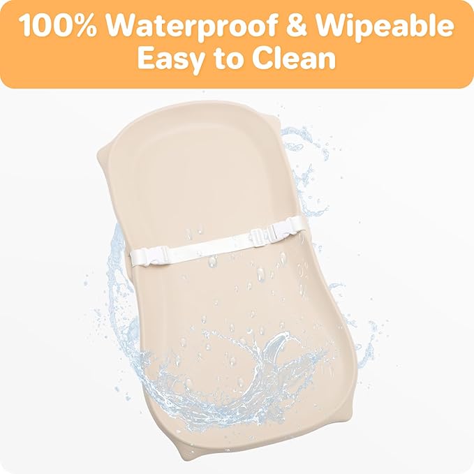 Baby Changing Pad Wipeable & Waterproof, Soft & Non-Slip Adjustable Safety Belt, Changing Table and Dresser, Use for Changing Diaper Clothes Massage Apply Moisturizer, Oat Cat Conpect Design