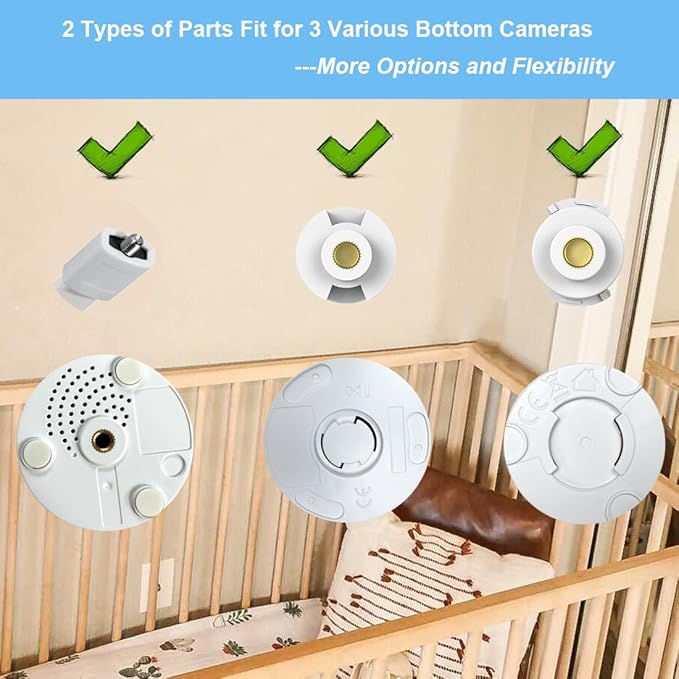 HelloBaby Baby Monitor Mount for HB6550/ Pro/ HB6560/ HB6240/ HB65/ HB6351/ HB6339/ HB66, 20 Inch Flexible Arm Bracket, Sturdy Camera Holder Attaches to Crib Cot Shelves, No Tools or Wall Damage