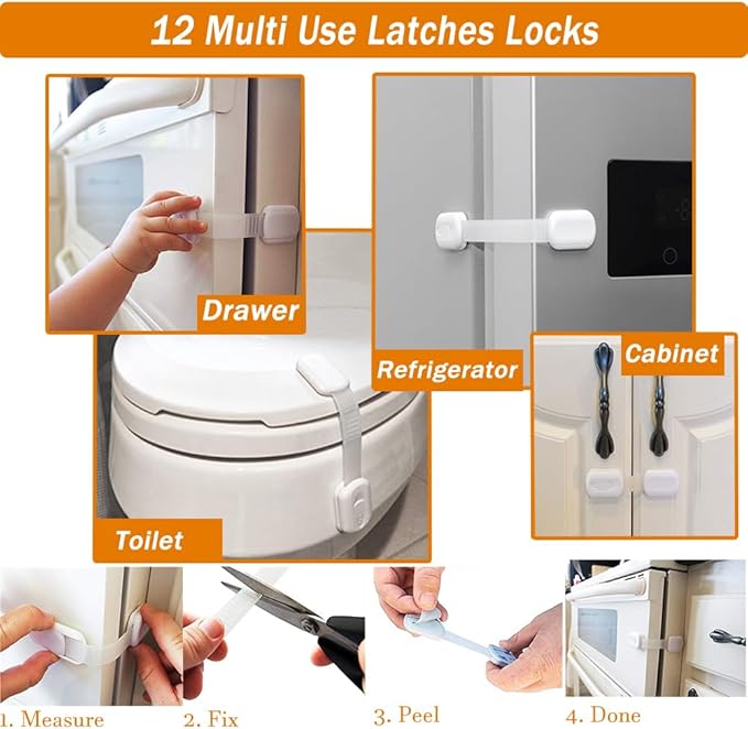 Baby Proof Kit, 112 Packs Baby Proofing Essentials Set - Magnetic Cabinet Locks, Corner Guards, Outlet Plug, Furniture Straps, Door Lever Lock - Child Safety Kit for Cabinets, Stove, Furniture