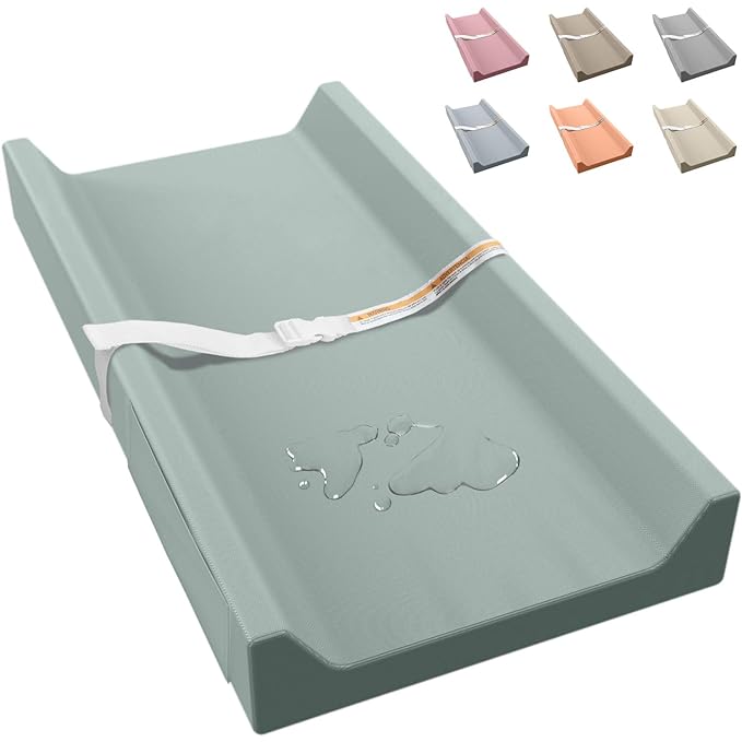 Vegan Leather Baby Changing Pad, Waterproof & Wipeable Soft Diaper Changing Mat 32“ x 16.6" Comfortable Infant Changing Station for Dresser & Table