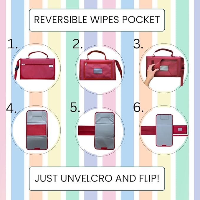 Portable Diaper Changing Pad - Foldable Waterproof Change Mat & Portable Changing Pad for Travel - Baby Changer Station with Diaper & Wipes Pouch & Storage - Baby Shower Gifts