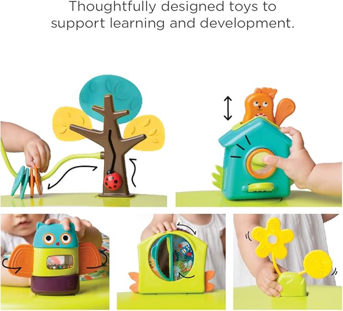 ORIBEL PortaPlay Baby Activity Center: Development Focused Toys. Foldable, Portable, and Transforms to a Play Table, Unisex (Forest Friends)