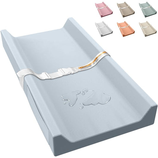 Vegan Leather Baby Changing Pad, Waterproof & Wipeable Soft Diaper Changing Mat 32“ x 16.6" Comfortable Infant Changing Station for Dresser & Table