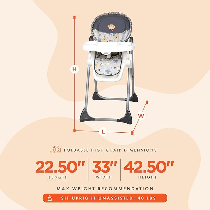 Baby Trend Sit-Right High Chair, Bobble Heads