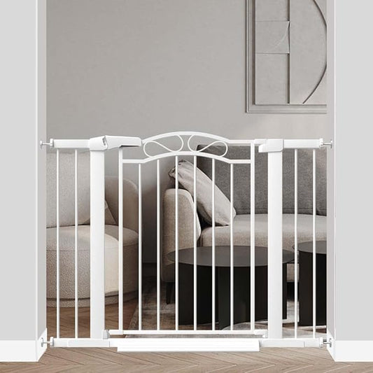 Fairy Baby 40.55"-43.31" Extra Wide Press Mounted Baby Gate Indoor for Kids Or Pets Walk Thru No Drill Long Dog Gates for The House Doorway Child Safety Gate
