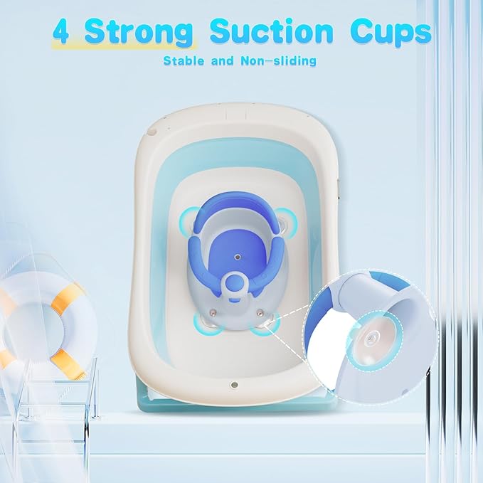 Baby Bath Seat for Babies 6 Months & Up, Bath Seats for Babies Sitting Up, 3 Baby Bath Toys, Open Design, Non-Slip, Compact Toddler Bath Seat.