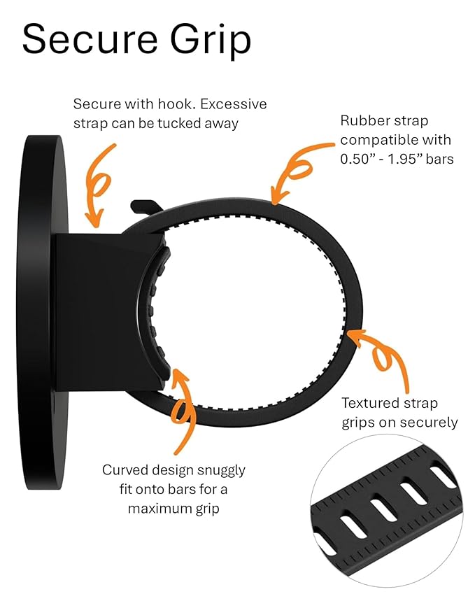 Magnetic Phone Holder for Stroller, Shopping Cart & Golf Push Cart | Handlebar Phone Mount for MagSafe | Strap with Strong Magnet for Mag Safe | Stroller Accessories for Uppababy, Nuna, Bugaboo...