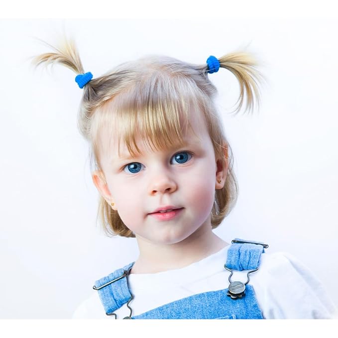 WillingTee 120 Pcs Baby Hair Ties, Cotton Toddler Hair Ties for Girls and Kids, Multicolor Small Seamless Hair Bands Elastic Ponytail Holders,Bright Color