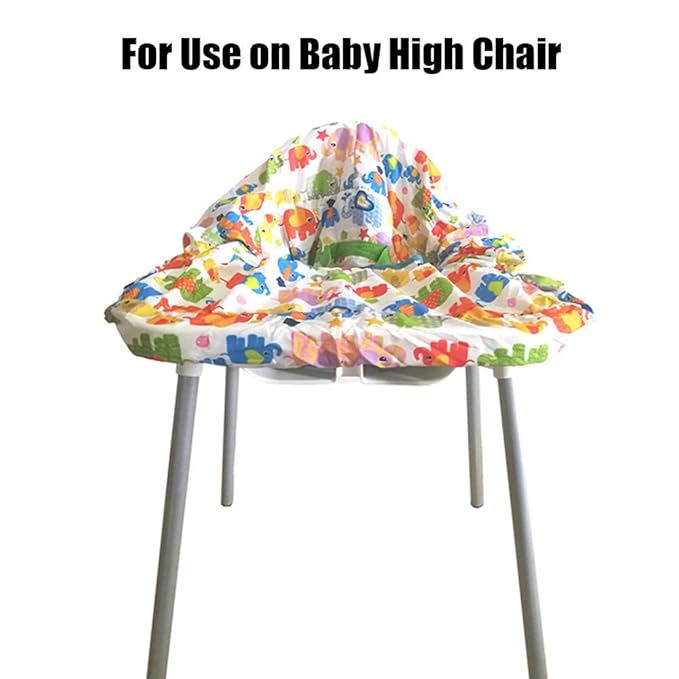 Portable Shopping Cart Cover, High Chair and Grocery Cart Covers for Babies, Kids, Infants & Toddlers, Attached Carry Bag (Simple Elephant)