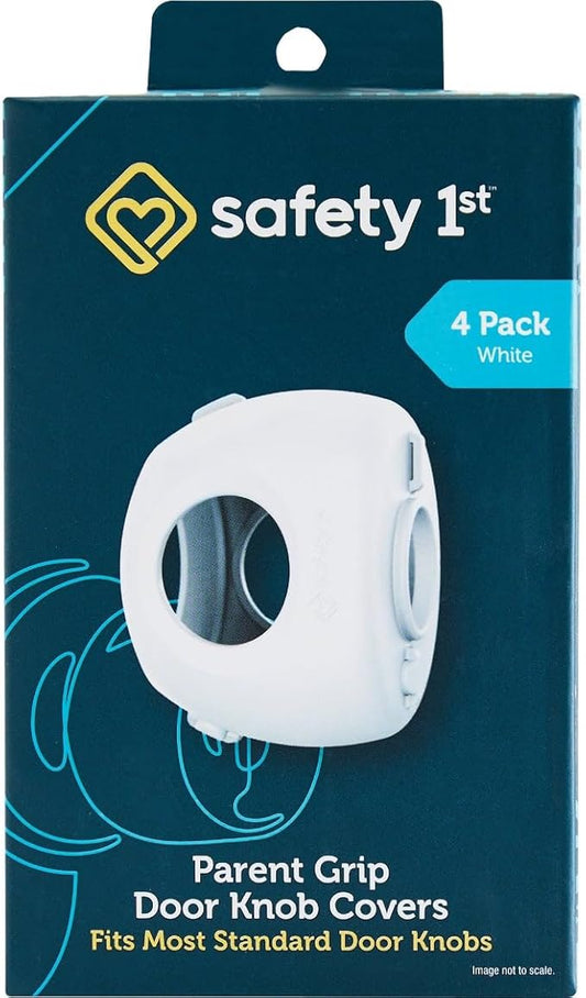 Safety 1st Parent Grip Door Knob Covers, White, One Size,4 Count (Pack of 1) (HS3260600), Packaging may vary