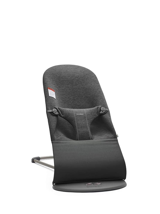 BabyBjörn Bouncer Bliss, Charcoal Gray, 3D Jersey 2-in-1 Adjustable Baby Bouncer Seat and Toddler Chair, Newborn to Toddler (8-29 lbs), 4 positions, Lightweight & Portable