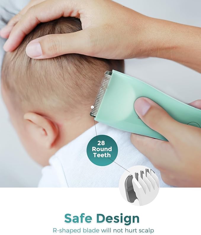 Baby Hair Clippers, Quiet & Dual-Mode Hair Cutting for 0-12, Waterproof Rechargeable & Cordless Hair Trimmer for Infant Toddler & Kids