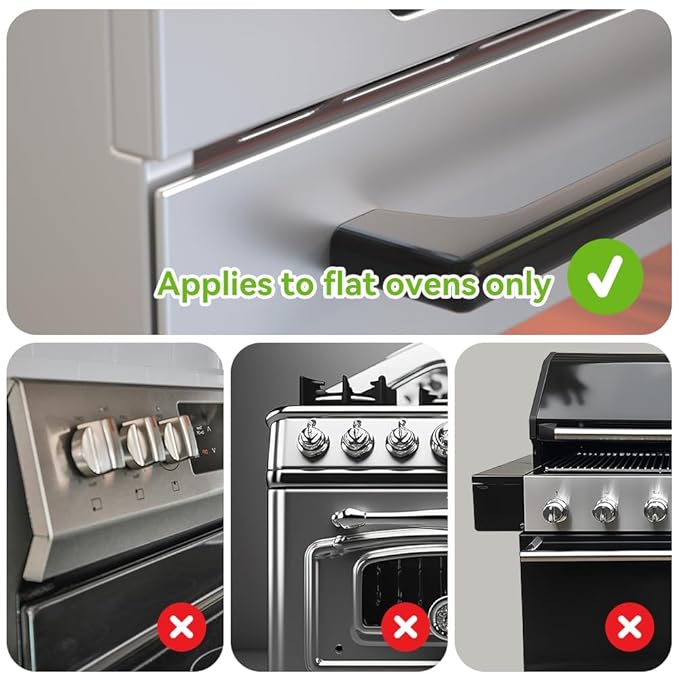 SAFELON 1 Pcs Baby Safety Oven Door Lock, Double Button Oven Lock for Kitchen Safety (White)