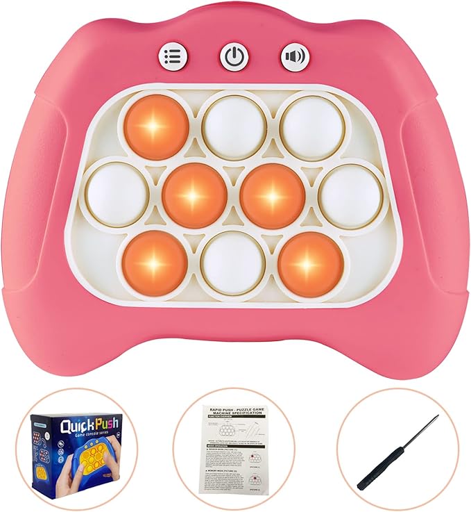 Pop The Target! Handheld Speed Push Game Machine: A Fun Multiplayer Game for Family. Sensory Fidget Toy Christmas Toys Gifts for 6 7 8 9 10 11 12 Years Old Kids Road Trip Car Games Kids Pink