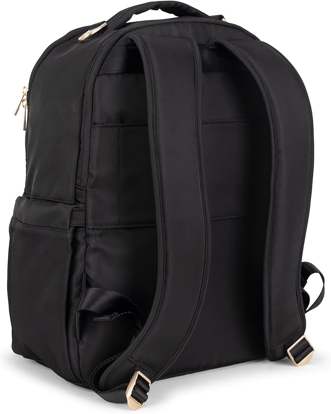 JuJuBe New Classic Diaper Bag Backpack with Portable Changing Pad, Stroller Straps, Large Travel Backpack for Boy or Girl, Carrying Baby Bottles, Wipes, Diapers, Pacifiers, Black, Mothers Day GIft