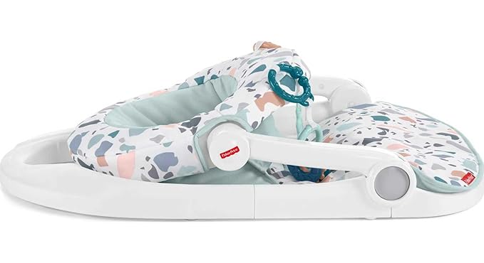 Fisher-Price Portable Baby Chair Sit-Me-Up Floor Seat With Developmental Toys & Machine Washable Seat Pad, Pacific Pebble