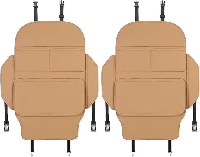Seat Back Protector,Preventing the Impact of Children Stepping on the Seat Backrest,Beautiful appearance and easy to clean,black (Brown-2 psc)