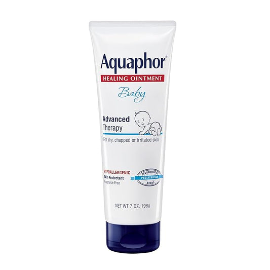 Aquaphor Baby Healing Ointment Advanced Therapy Skin Protectant, Dry Skin and Diaper Rash Ointment, 7 Oz Tube
