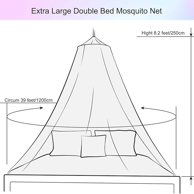 White Bed Canopy for Girls,X-Large Princess Hanging Netting for Kids Bed Room Decor Mosquito Net for Baby Crib, Twin to King Size Bed
