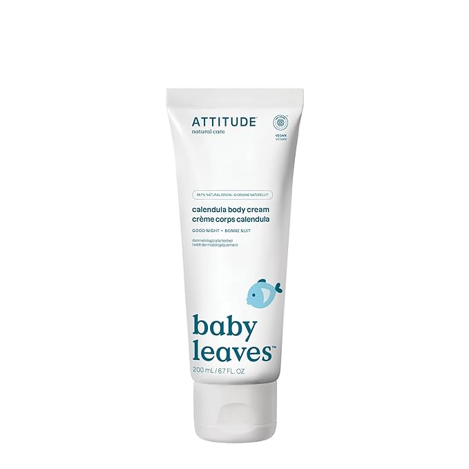 ATTITUDE Body Cream for Baby, EWG Verified, Made with Naturally Derived Ingredients, Vegan, Good Night, 6.7 Fl Oz (Pack of 6)