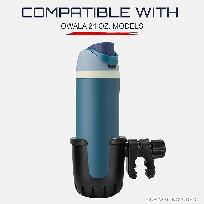 New Cup Holder Compatible with Owala 24 Oz. Models (FreeSip) for Strollers, Bicycles, Wheelchairs (Small)