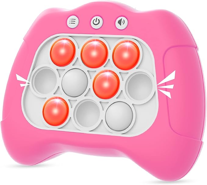 Handheld Game Toy for Kids Age 6-12, Sensory Fidget Toys for Kids 8-12, Birthday Gifts for 6 7 8 9 Year Old Girls & Boys & Teens -Dark Pink