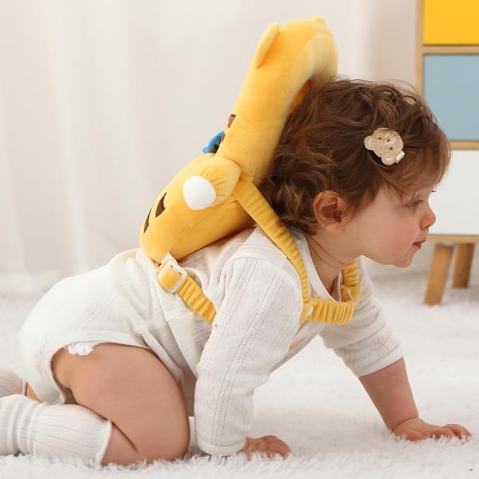 Baby Head Protector Backpack -Soft & Lightweight Pads - Prevents Bebes Backward Fall Tiger