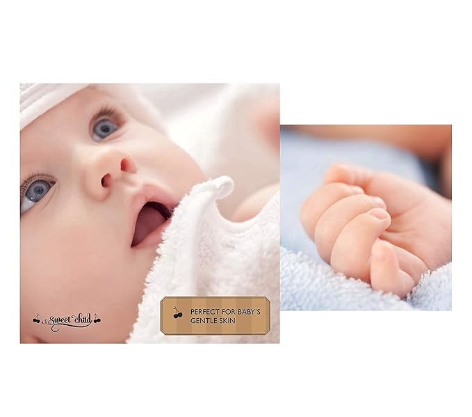 Sweet Child 8-Pack Baby Washcloths -Super Soft Rayon Washcloth, Baby Wash Cloths for Newborn,Infants and Kids, Bath Baby Towels, Body and Face Towel, Face Cloths for Washing Face