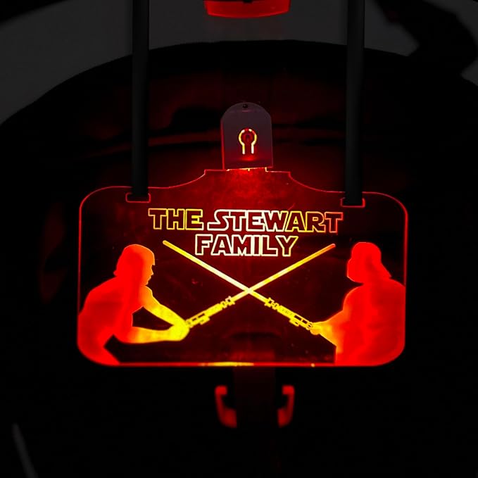 Personalized Night Light Stroller Name Tag, Mouse Ears Sign, Light up Family Stroller Sign for Theme Parks, Amusement Park Family Sign (Style 5)