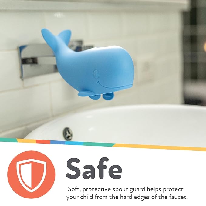 Nuby Bathtub Safety Spout Guard - Compatible with Most Standard Faucets - Bath Toys - Whale
