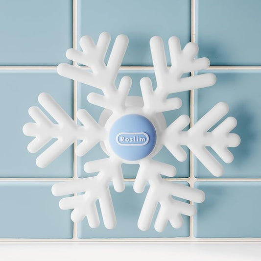 Large Baby Bath Suction Spinner Toys, Silicone Suction Spinner for Baby & Toddler, Novelty Spinning Top with Suction Cup for Highchair & Bathtub, Suction Toys for Car Window (Snowflake, Blue)