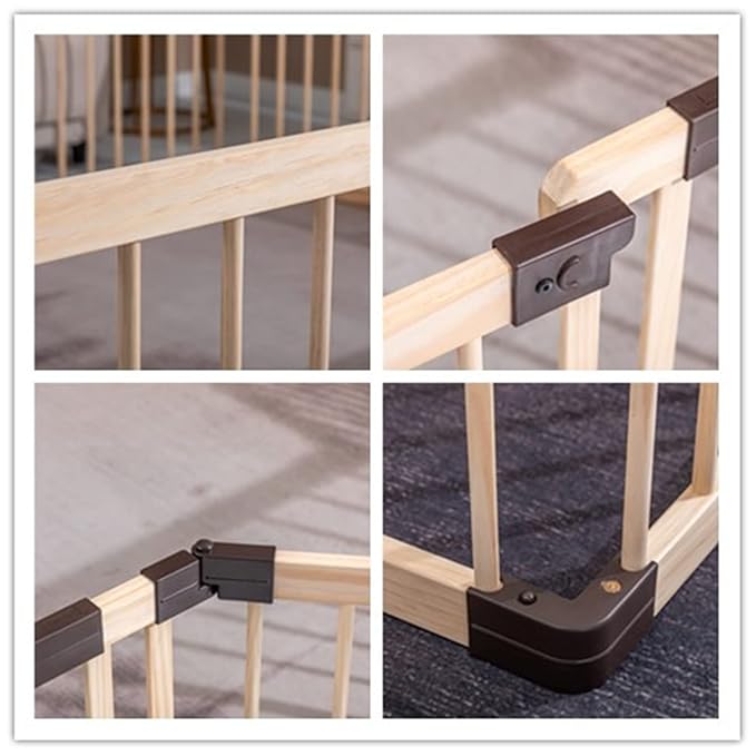 Baby Playpen Fence Yards Wooden,Playpen for Babies and Toddlers, Wooden Baby Playpen Play Pen,Conababy Baby,Baby Activity Center,Baby Playpen with Door (120x160CM)