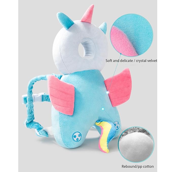 Baby Walker Head Protector Toddler Adjustable Baby Head Protection Backpack Wear Safety Pad (Frog)