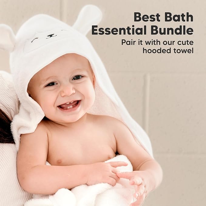 6-Pack Soft Baby Washcloths, Viscose from Bamboo - Kids, Newborn Bath Towels, Infant Shower, Toddler Reusable Face Towel, Gentle on Skin, Face Wash Cloths for Babies, 10x10 (Stone/Dove)