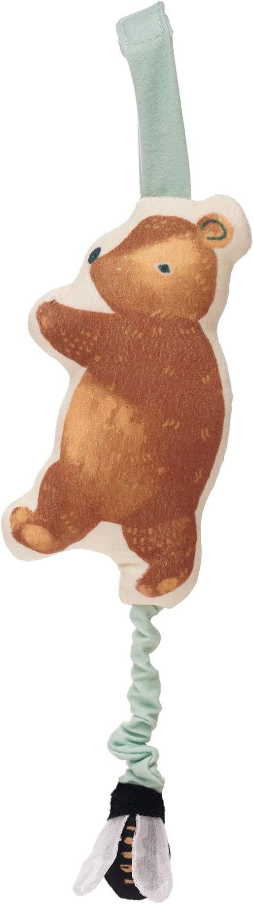 Manhattan Toy Bumble Bear Baby Travel Toy with Jiggle Pull, Crinkle Fabric and Adjustable Loop for Carriers and Cribs