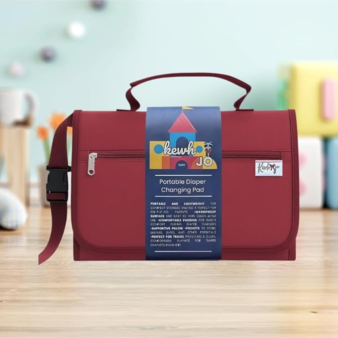 Portable Diaper Changing Pad - Foldable Waterproof Change Mat & Portable Changing Pad for Travel - Baby Changer Station with Diaper & Wipes Pouch & Storage - Baby Shower Gifts