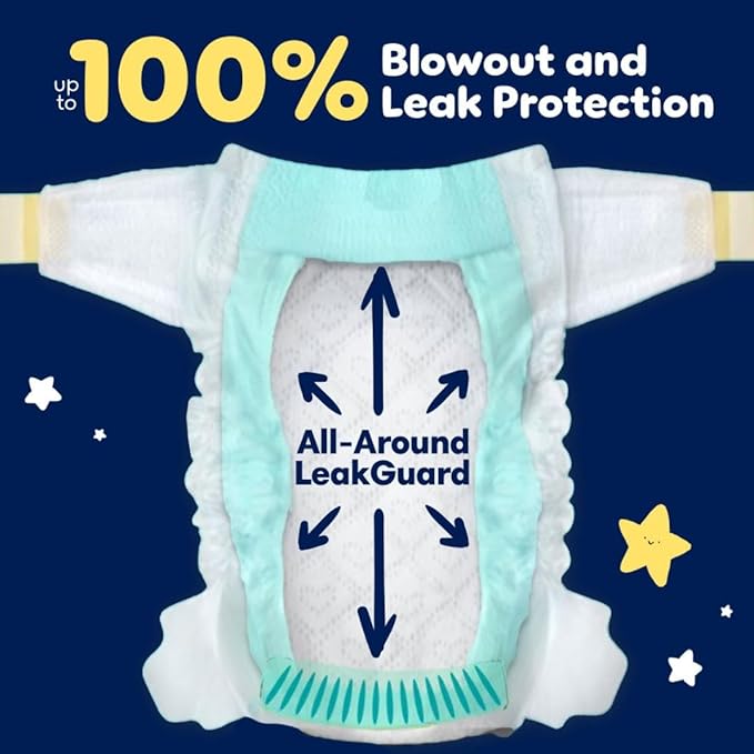 Pampers ZZZ Overnight Diapers, Size 4 (22-37 lbs), 58 Count, Nighttime Protection Disposable Baby Diaper, Night Time Leak and Skin Protection