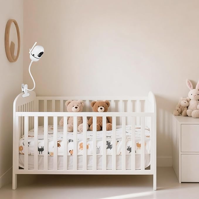 Baby Monitor Mount Compatible with HelloBaby HB65/ HB40/ HB6550/ HB66/ HB6339/ HB6550 Pro, ANMEATE SM935E, Adjustable Baby Monitor Stand Flexible Clip Clamp Mount No Drilling