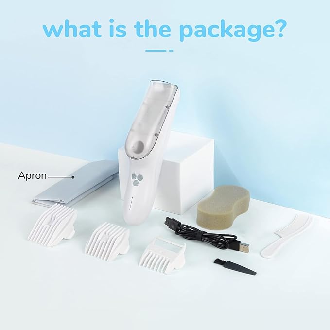 FERRISA Cordless Baby Hair Clippers, Vacuum Hair Clipper for Baby Fine Hair, Baby Hair Clipper Quiet Hair Clipper for Baby, Hair Clipper Auto Suck Snipped Hair, IPX7 Waterproof Rechargeable