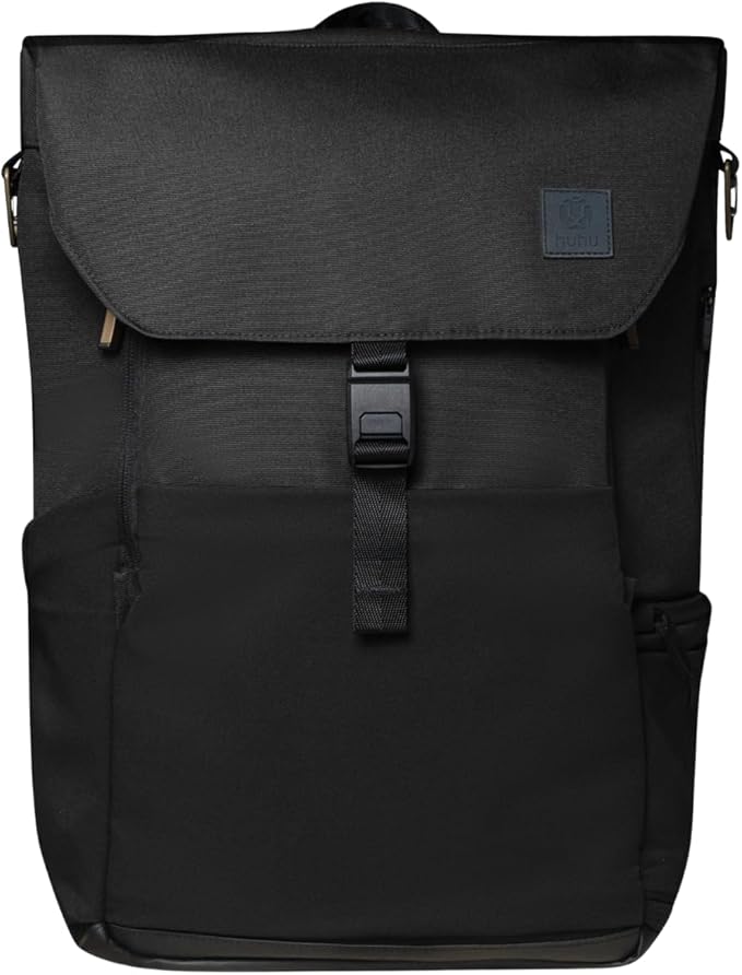 Huhu Diaper Bag Backpack – Large Baby Bag for Moms & Dads – Water-Resistant, Unisex Travel Kit for New Parents – Includes Changing Pad and 2 Organizer Pouches (Midnight Black)