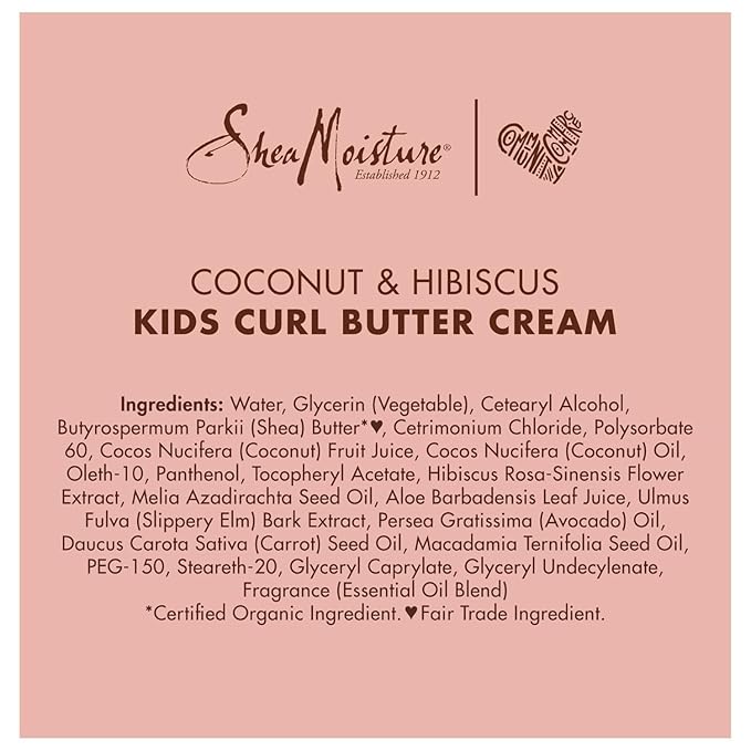 Shea Moisture Kids Curly Hair Care Set – Coconut & Hibiscus Curling Butter Cream + Extra-Moisturizing Detangler Spray for Kids with Wavy, Thick & Frizzy Hair (2 Piece Set)