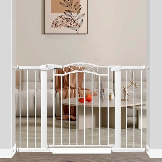Fairy Baby 46.06"-48.82" Extra Wide Press Mounted Baby Gate Indoor for Kids Or Pets Walk Thru No Drill Long Dog Gates for The House Doorway Child Safety Gate