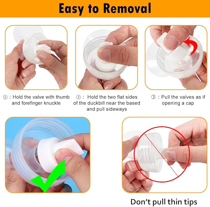10pcs Pump Parts Set, 2pc Backflow Protector 2pcs Tubing 2pcs Membrane and 4pcs Duckbill Valves, Replacement Breast Pump Parts for Spectra S1/S2/9 Plus