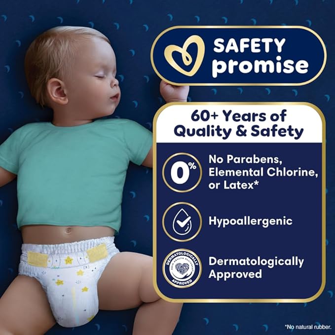 Pampers ZZZ Overnight Diapers, Size 3 (16-28 lbs), 116 Count, Nighttime Protection Disposable Baby Diaper, Night Time Leak and Skin Protection